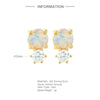 S925 Sterling Silver Round Geometric Earrings Set With Precious Stones Real Gold Plated