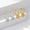 S925 Sterling Silver Round Geometric Microinlaid Zircon Earrings For Women