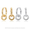 S925 Sterling Silver Round Geometric Microinlaid Zircon Earrings For Women