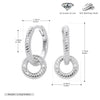 S925 Sterling Silver Round Geometric Microinlaid Zircon Earrings For Women