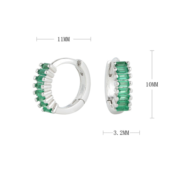 S925 Sterling Silver Round Geometry Light Luxury Zircon Earrings Electroplated