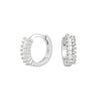 S925 Sterling Silver Round Geometry Light Luxury Zircon Earrings Electroplated