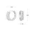 S925 Sterling Silver Round Geometry Light Luxury Zircon Earrings Electroplated