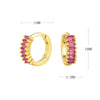 S925 Sterling Silver Round Geometry Light Luxury Zircon Earrings Electroplated