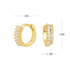 S925 Sterling Silver Round Geometry Light Luxury Zircon Earrings Electroplated