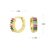 S925 Sterling Silver Round Geometry Light Luxury Zircon Earrings Electroplated