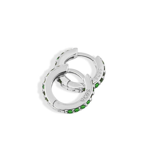 S925 Sterling Silver Round Micro Pave Color Zircon Geometric Stud Earrings For Women