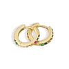 S925 Sterling Silver Round Micro Pave Color Zircon Geometric Stud Earrings For Women