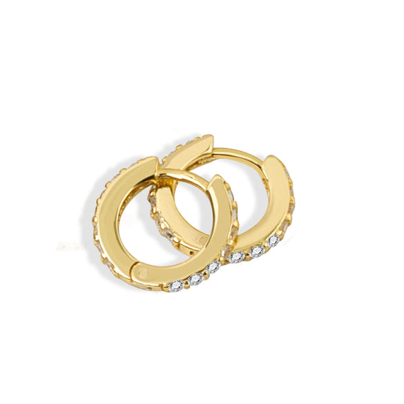S925 Sterling Silver Round Micro Pave Color Zircon Geometric Stud Earrings For Women