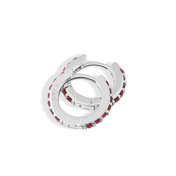 S925 Sterling Silver Round Micro Pave Color Zircon Geometric Stud Earrings For Women