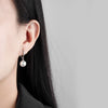 S925 Sterling Silver Round Pearl Geometric Earrings For Women With Electroplated Finish Fine Ear Jewelry