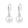 S925 Sterling Silver Round Pearl Geometric Earrings For Women With Electroplated Finish Fine Ear Jewelry