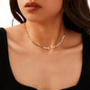S925 Sterling Silver Round Sequins Clavicle Chain Necklace Electroplated Sexy Niche Simple Adjustable