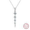 S925 Sterling Silver Round Stone Pendant Necklace Original Design Electroplated Clavicle Chain Jewelry