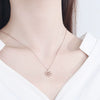 S925 Sterling Silver Rudder Geometric Diamond Mixed Gem Inlay Necklace
