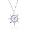 S925 Sterling Silver Rudder Geometric Diamond Mixed Gem Inlay Necklace