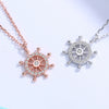 S925 Sterling Silver Rudder Geometric Diamond Mixed Gem Inlay Necklace