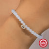 S925 Sterling Silver Sea Blue Chalcedony Handmade Beaded Star Shape Electroplated Women's Bracelet