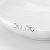 S925 Sterling Silver 8Shaped Inlaid Zircon Simple Style Women's Earrings