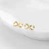S925 Sterling Silver 8Shaped Inlaid Zircon Simple Style Women's Earrings
