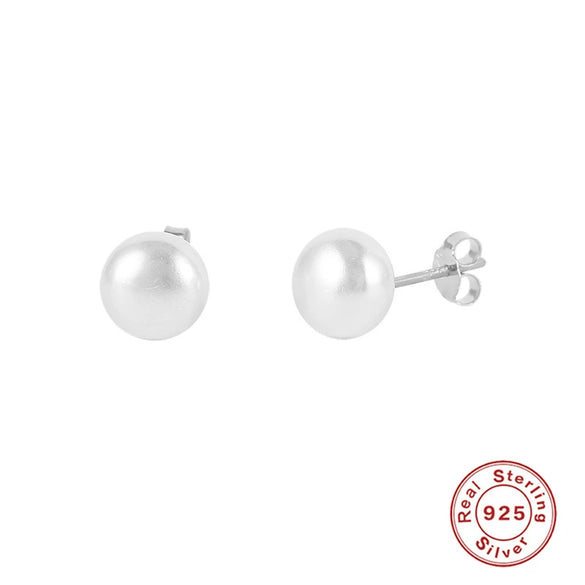 S925 Sterling Silver Simple All Match Pearl Diamond Women's Earrings In Horizontal Curved Smile Shape With Zirconia Design