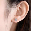 S925 Sterling Silver Simple Elk Animal Earrings With White Stone Inlay Light Luxury Fashion Jewelry For Women