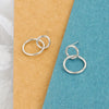 S925 Sterling Silver Simple Geometric Round Earrings For Women Electroplated Minimalist Jewelry