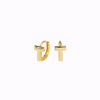 S925 Sterling Silver Simple Letter Tshaped Electroplated Women's Earrings