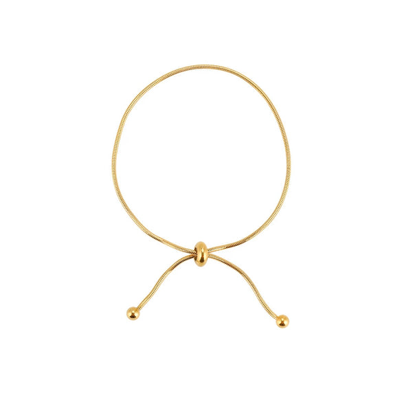 S925 Sterling Silver Simple Retractable Adjustable Snake Bone Round Bead Bracelet For Women With Niche Design And Electroplated Geometry Style