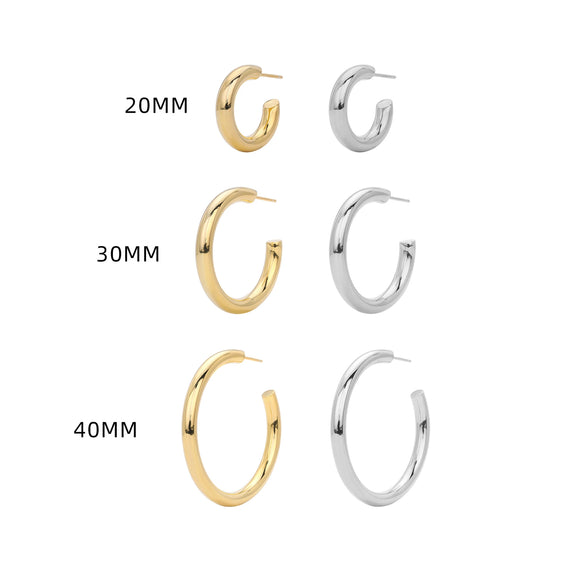 S925 Sterling Silver Simple Ushape Electroplated Women's Earrings
