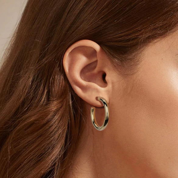 S925 Sterling Silver Simple Ushape Electroplated Women's Earrings