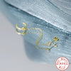 S925 Sterling Silver Single Row Diamond Ear Clip Tassel Single Diamond Ear Nail Chain Geometric Modified Face Ear Buckle