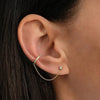 S925 Sterling Silver Single Row Diamond Ear Clip Tassel Single Diamond Ear Nail Chain Geometric Modified Face Ear Buckle