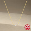 S925 Sterling Silver Single Row Stitching Geometric Ochain Necklace For Office Workers With Electroplating