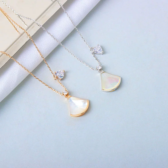 S925 Sterling Silver Small Skirt And Heart Pendant Necklace With Mixed Gem Detail Cross Chain Simple Clavicle Necklace For Women