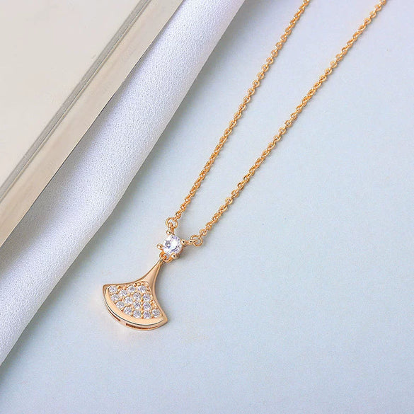 S925 Sterling Silver Small Skirt Pendant Necklace With Mixed Gem Inlay Electroplated Cross Chain Simple Clavicle Necklace For Women