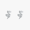 S925 Sterling Silver Snake Earrings With Microinlay And Niche Style