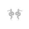 S925 Sterling Silver Snakeshaped Women's Earrings With Snake Head Design Platinum Or 18K Gold Electroplated