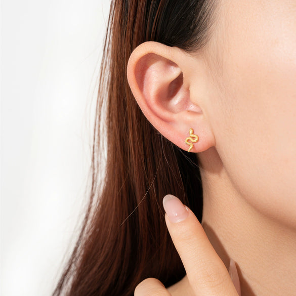 S925 Sterling Silver Snakeshaped Women's Earrings With Snake Head Design Platinum Or 18K Gold Electroplated