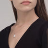 S925 Sterling Silver Solid Lock Necklace With Electroplating Simple Light Luxury Niche High Grade Clavicle Chain For Women