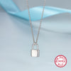 S925 Sterling Silver Solid Lock Necklace With Electroplating Simple Light Luxury Niche High Grade Clavicle Chain For Women
