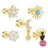 S925 Sterling Silver Spider Micro Inlaid Geometric Pattern Exquisite Ear Jewelry For Unisex