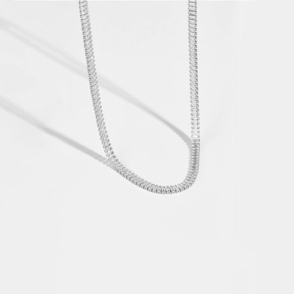 S925 Sterling Silver Spiral Necklace With Geometric Design Electroplated In Platinum Or 18K Gold For Women