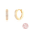 S925 Sterling Silver Square Earrings With Geometric Pattern Electroplated For Women