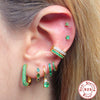S925 Sterling Silver Square Earrings With Geometric Pattern Electroplated For Women