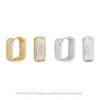 S925 Sterling Silver Square Geometric Light Luxury Inlaid Zircon Women's Earrings