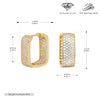 S925 Sterling Silver Square Geometric Light Luxury Inlaid Zircon Women's Earrings