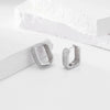 S925 Sterling Silver Square Geometric Light Luxury Inlaid Zircon Women's Earrings