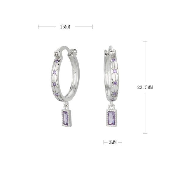 S925 Sterling Silver Square Ushape Geometric Light Luxury Women's Earrings