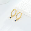 S925 Sterling Silver Square Ushape Geometric Light Luxury Women's Earrings